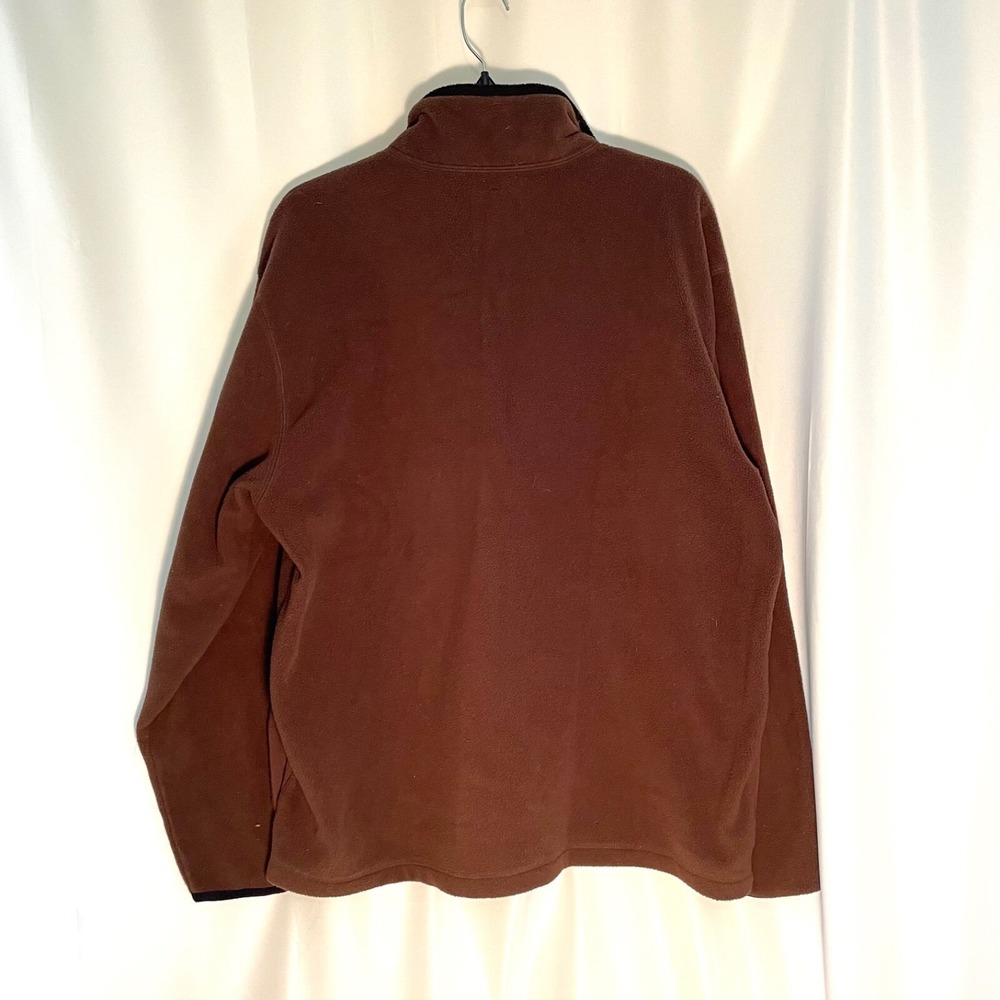 Old Navy Fleece Jacket 1/4 Zip Pull Over Mens XL Brown Black Trim Pockets - Picture 3 of 6